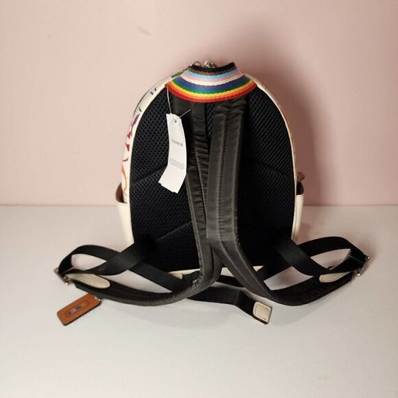 NWT COACH CK377 MINI COURT BACKPACK RAINBOW SIGNATURE PRIDE - Picture 4 of 7